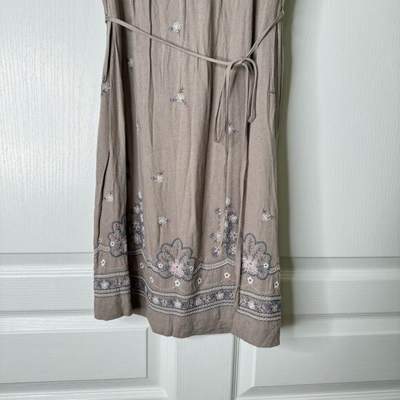 Time and Tru Brown Midi Dress with Blue Accents - Picture 7 of 15